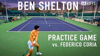 Ben Shelton Practice Set with Federico Coria 4K 60fps