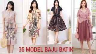 35. MODEL BAJU BATIK  DRESS BATIK DAN ATASAN BATIK TERBARU