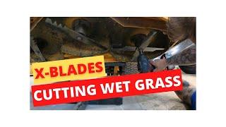 Trying out the Ballard X-Blades for the First Time  Cutting Thick Wet Grass