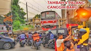 PROSES PEMASANGAN MESIN PERLINTASAN KYOSANUPDATE TERKINI PALANG KERETA KRL BARU VOLVO PASAR MINGGU