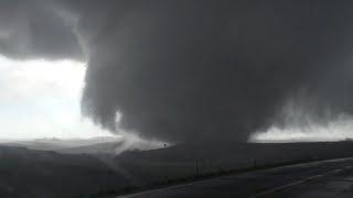 Iowa INSANITY Multi-Vortex Tornado Crosses Across I-80 near Avoca IA 4262024