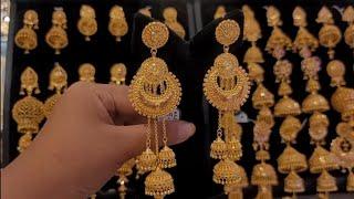 New Latest Gold earrings jhumka designs With and priceBridal earrings