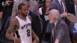 Popovich Yells at Kawhi for making a mistake  031517