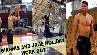 Bucks Giannis Antetokounmpo and Jrue Holiday Work Out  Milwaukee Bucks Practice Update