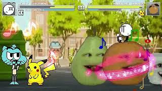AN Mugen Request #2124 Henry Stickmin & Gumball VS Annoying Orange & Pikachu