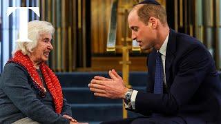 Prince William meets Holocaust survivor during London synagogue visit