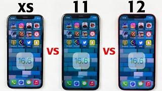 iPhone XS vs iPhone 11 vs iPhone 12 iOS 16.6 SPEED TEST - Speed Test in 2023