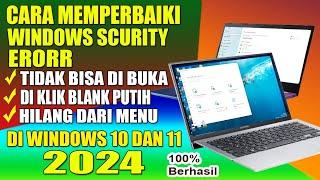 Cara memperbaiki windows security yang hilang mengatasi windows defender tidak bisa dibuka