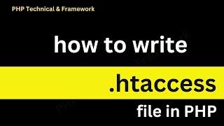 how to write .htaccess file in PHP  how to create htaccess file in cpanel