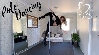 POLE DANCE TRAINING in PLEASER HIGH HEELS & STICKY POLE DANCE OUTFIT  Pole Dancer Sandra Flow