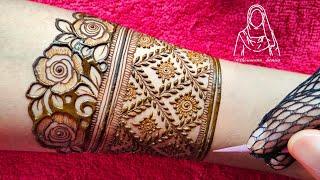 Beautiful Heavy Bridal Henna Design  Latest Indian Mehndi design Tutorial  Thouseen Syed