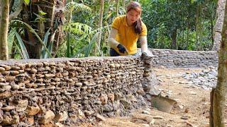 How to build a beautiful and easy stone fence  stone wall - Phùng Thị Chài