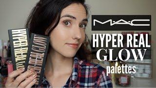 NEW MAC Hyper Real Glow Palettes  Flash + Awe & Get It Glowin  Swatches + Demo