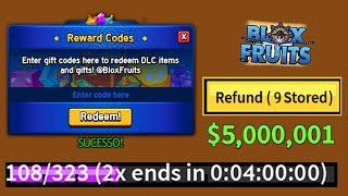 NOVO CÓDIGO + 29 CÓDIGOS DE 2X XP BELI E RESET NO BLOX FRUITS 2024 - blox fruit codes