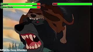 The Fox and the Hound 1981 Final Battle with healthbars