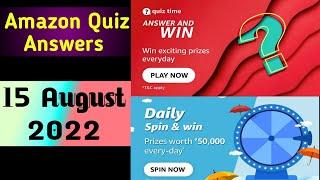 Amazon Answers Today  Amazon Quiz Today  Amazon Daily Quiz ke Answers  amazon 15 Aug quiz answers