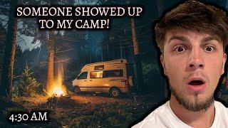 TERRIFYING VAN CAMPING IN HAUNTED FOREST - SOMEONE TRIED TO BREAK IN  VERY SCARY