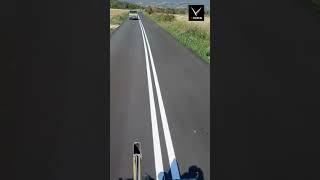 Double Solid White Lines Road Marking VEZOS ROADMASTER 3.5 #roadmarking #roadmarkings