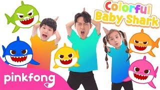 Colorful Baby Shark   Hois Playground  Learn Colors  Dance Along  Pinkfong Songs for Kids