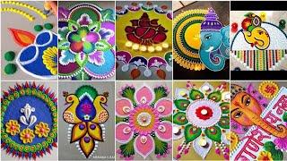 Simple rangoli design ideas for Ganesh chaturthi  rangoli design ideasGanesh chaturthi rangoli 