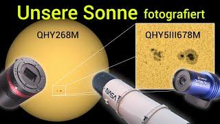 Unsere Sonne fotografiert mit QHY5III678M & QHY268M - Blick durch mein Teleskop