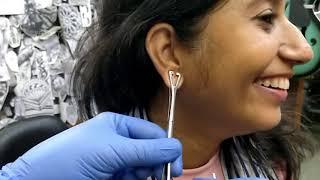 Ear Piercing - Ear Piercing in both ears with needle - Piercing Video - How to Ear Piercing