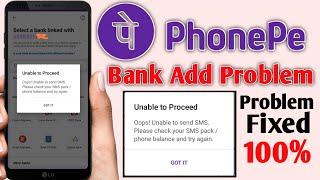 Phonepe Bank Add Problem Fixed  How To Fixed Phonepe Bank Add Unable to Proceed  Opps  Unable to