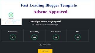 Best Fast loading blogger template reviews । AdSense Approved blogger template free