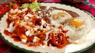 CHILAQUILES ROJOS  Hearty Mexican BREAKFAST  Red CHILAQUILES ️