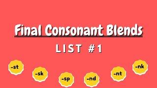 Final Consonant Blends List#1  Blends Final Blends