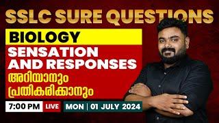 SSLC SURE QUESTONS BIOLOGY CHAPTER-1  SENSATIONS AND RESPONSES  MS SOLUTIONS