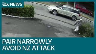 Christchurch CCTV shows late father and son making narrow escape from NZ gunman  ITV News