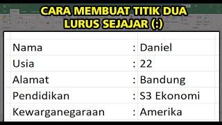 Cara Membuat Titik Dua Lurus Sejajar di Excel