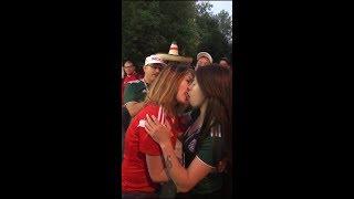 Russian Girl and Mexican girl kissing _ Fifa World Cup Russia 2018