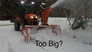 660 Is The Snow Blower Too Big? Kubota LX2610 Tractor. LX2980 Snowblower   4K