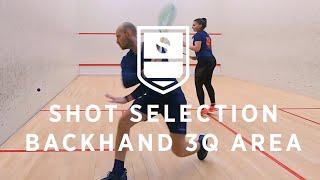 Squash Tactics  Shot Selection Backhand 3-quarter Area