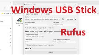 Windows 10 oder 11 ISO via USB Stick Installieren Rufus UEFI-GPT  BIOS-MBR