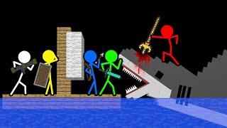 Stickman VS Minecraft Shark Bite Survival - AVM Shorts Animation