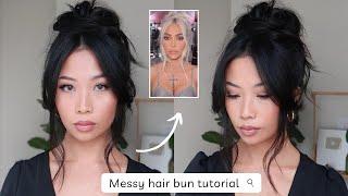 Messy hair bun tutorial