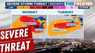 Powerful Storms Capable Of Producing Hail Damaging Winds Tornadoes Target Midwest