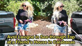 Avril Lavigne in See-through Top at a Friend’s House in Calabasas