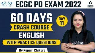 ECGC PO 2022 Notification  English  60 Days Crash Course #11  By Rupam Chikara