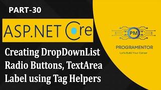 30  Creating DropDownList Radio Buttons TextArea And Labels In ASP.NET Core 6 HindiUrdu