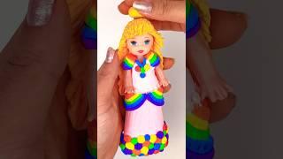 DIY How to Make Polymer Clay Miniature Rainbow Doll Dress  DIY Easy Polymer Clay Tutorial  ASMR