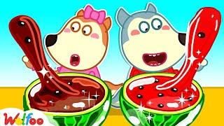 Wolfoo and Lucy do Watermelon Slime Challenge  Wolfoos Fun Playtime  Wolfoo Family Official