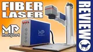 Monport 30W Fiber Laser Engraver Review  Galvo Laser  Metal Engraving  Rotary