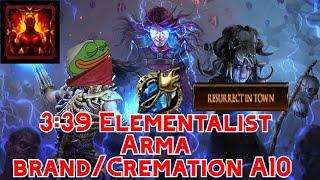 339 Ignite Elementalist A10 Kitava deathless lvling run for 3.16 league start