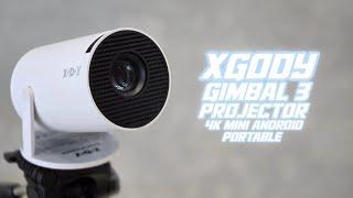 XGODY Gimbal 3 Smart Mini Portable Projector WiFi 6 Android Mirror Casting etc for just RM 180