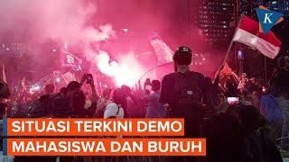 Demo Mahasiswa di Patung Kuda Berlanjut hingga Malam Hari