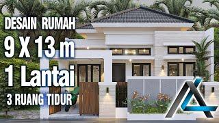 DESAIN RUMAH 9 x 13  METER I JAKARTA – DESAIN RUMAH TROPIS MODERN #jasaarsitek #jasadesain #arsitek